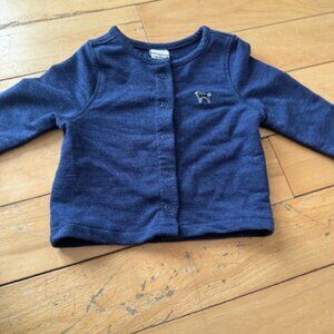 The Black Dog Infant Snap Front Cardigan - Navy/Blue 6 Months